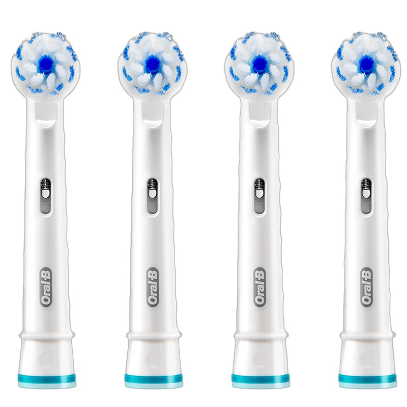 欧乐B（Oralb）电动牙刷头 超细毛柔护4支装 保护牙龈 EB60-4 适配成人2D/3D全部型号 德国进口