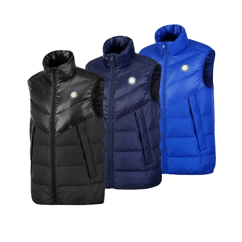 国际米兰俱乐部Inter Milan官方新品户外拼接羽绒服运动跑步健身马甲男女短款轻薄防风保暖立领背心外套