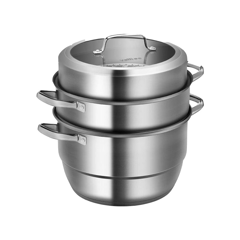 华帝 VATTI 蒸锅28CM大号三层304不锈钢复底蒸锅多功能大容量汤锅带蒸笼电磁炉燃气通用锅Z2802