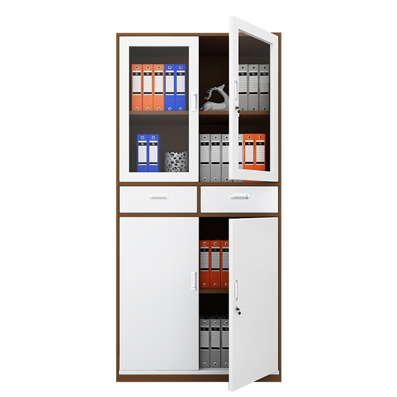 苏美特文件柜办公柜钢制铁皮柜资料柜财务档案柜凭证柜咖白中二斗