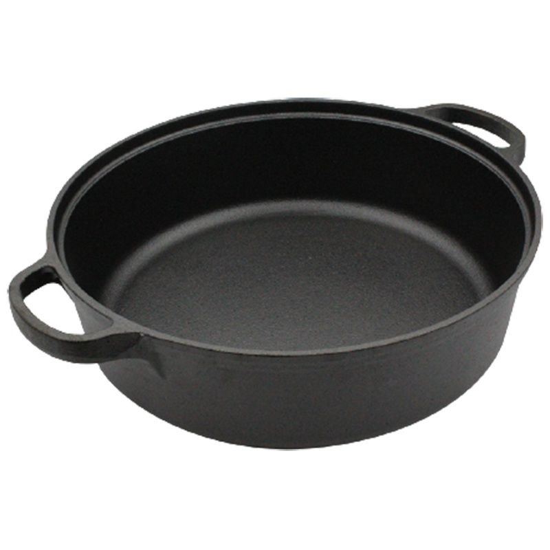 加厚铸铁锅煎锅加深多用锅无涂层烘焙精灵不粘锅平底锅烙饼煎蛋水煎包锅具