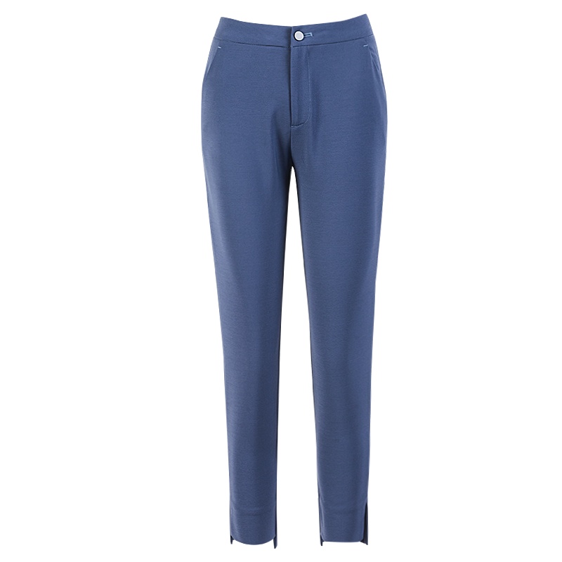 晩白 新品时尚通勤简约纯色百搭高腰小脚裤休闲裤西裤长裤女