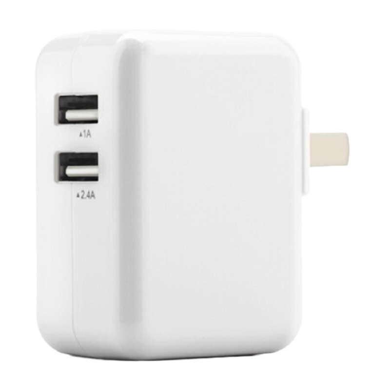品胜 iPad充电器2.4A 双USB 手机平板移动电源充电器双口两口充电头 (不含数据线)苹果白