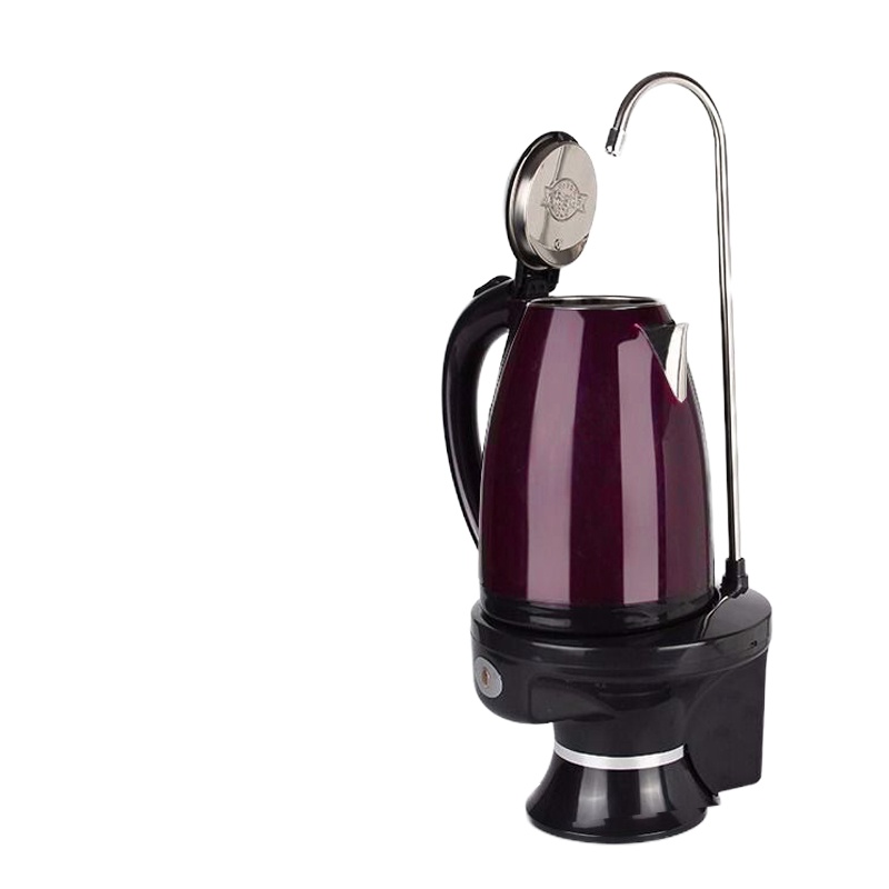 智能加热烧水壶桶装水电动抽水器纯净出水器黄金蛋矿泉饮吸水自动上水器 黑色实用款(配1.8L紫色水壶)开盖加水