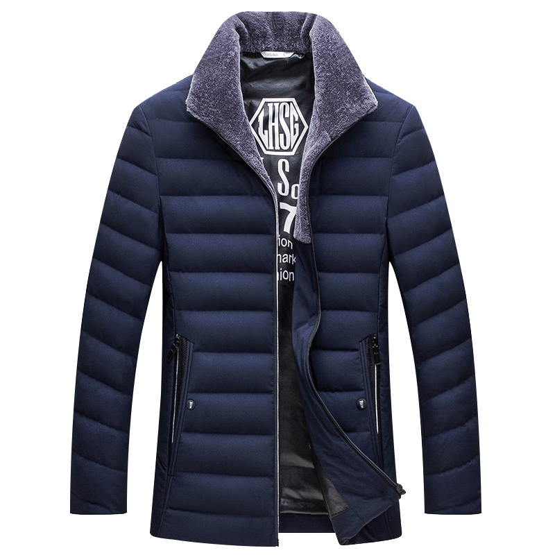 雅鹿男装冬季短款立领羽绒服商务休闲男白鸭绒加厚保暖外套潮FCL