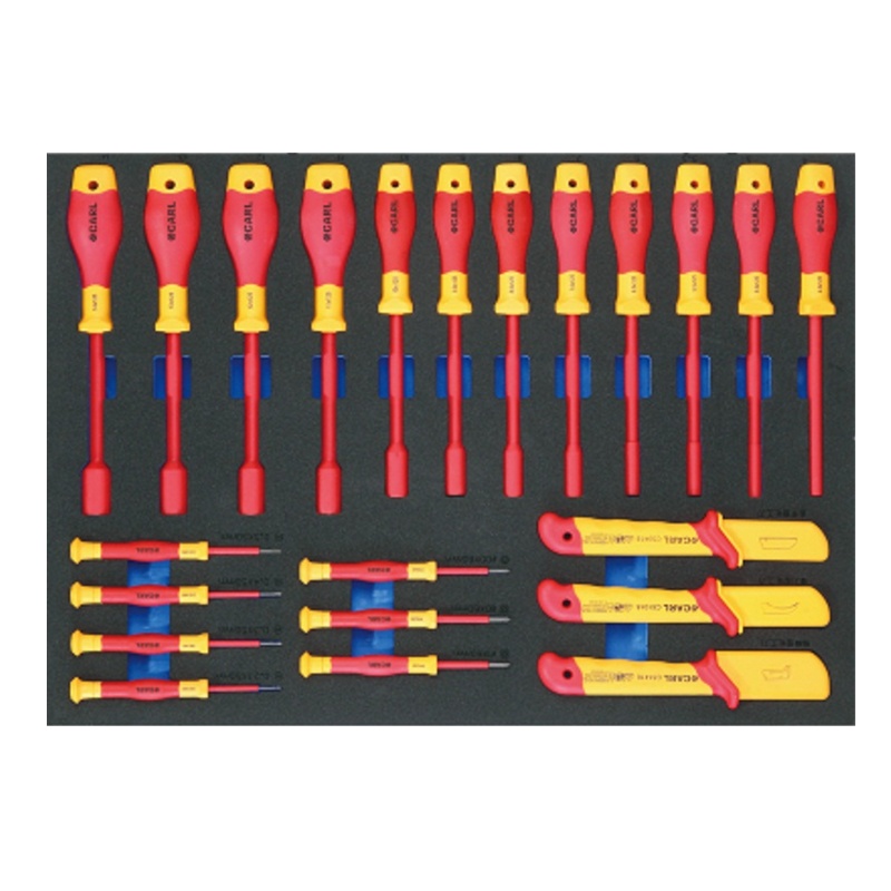 [卡尔]27件套VDE绝缘维修工具托