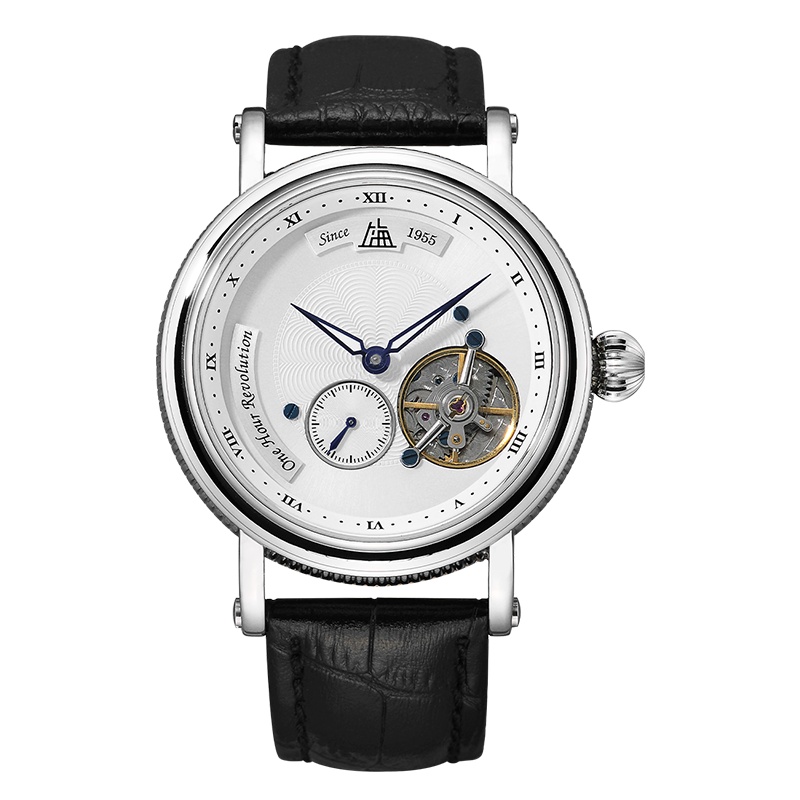 上海(SHANGHAI)手表6651陀飞轮系列卡罗索机械手表360度旋转表盘国潮腕表