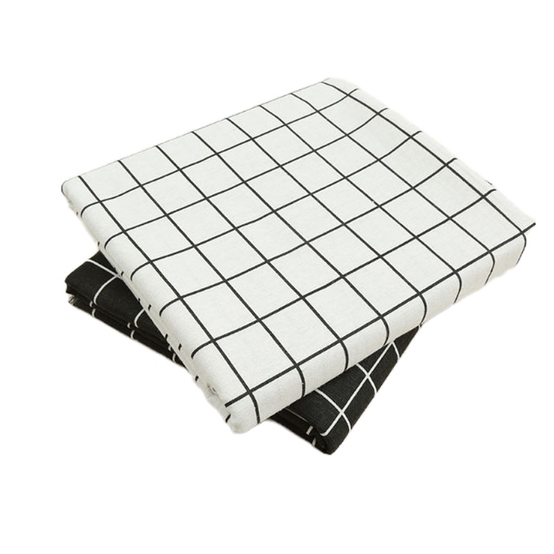 棉麻黑白格子布料小清晰(20块)