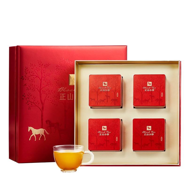 八马茶叶 金索红系列1000 武夷正山小种红茶 礼盒装160g