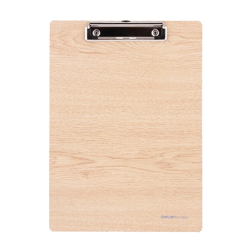 得力 9225 板夹 平板夹 A4写字板夹 书写垫板 文件夹板(A4木质平夹)2只装 粉
