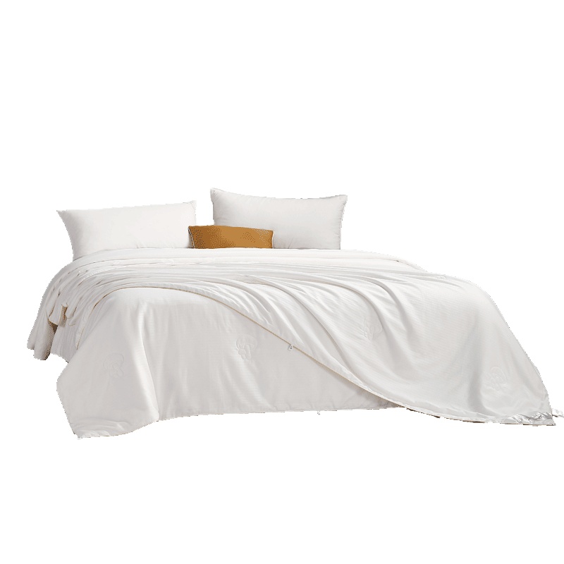 水星家纺 抗菌蚕丝提花二合一被子母被全棉蚕丝四季被 床上用品