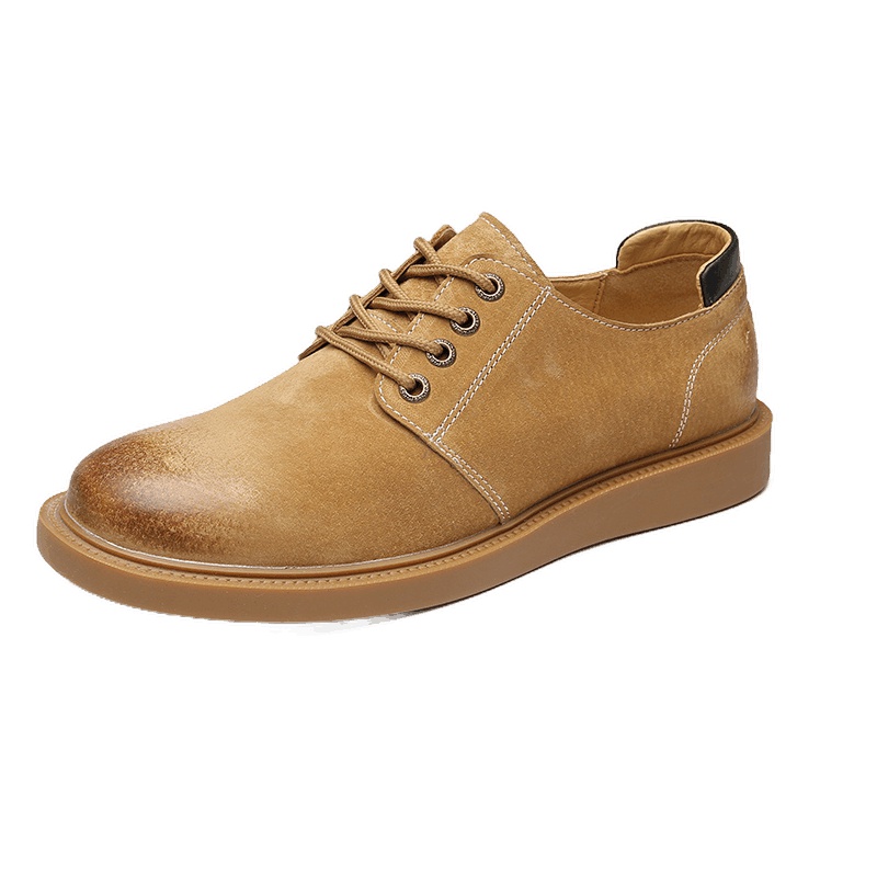 策乐(cele)休闲皮鞋男英伦真皮男鞋布洛克风男士休闲鞋透气潮流低帮鞋系带头层猪皮橡胶底BC-1301