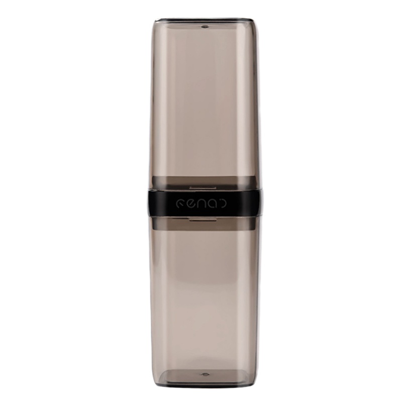 简约漱口刷牙杯子阿斯卡利(ASCARI)出差旅行家用洗漱牙刷盒便携式情侣牙缸牙具收纳 方形透明灰色[透明光滑方便携带]