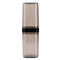 简约漱口刷牙杯子阿斯卡利(ASCARI)出差旅行家用洗漱牙刷盒便携式情侣牙缸牙具收纳 方形透明灰色[透明光滑方便携带]