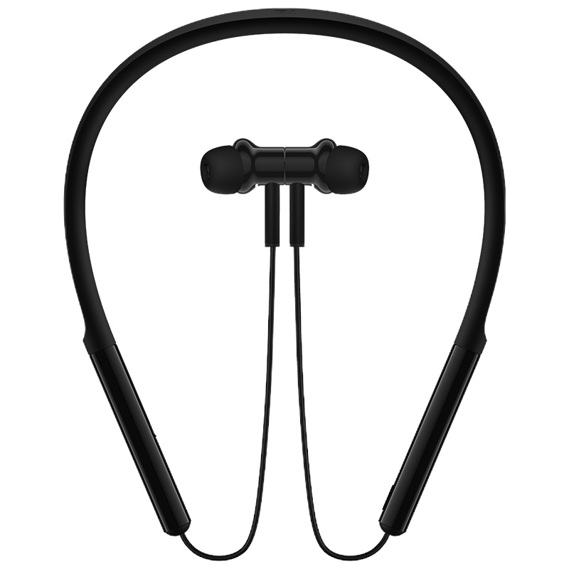 小米降噪项圈蓝牙耳机 颈挂式挂脖入耳式蓝牙降噪音乐运动耳机 黑色