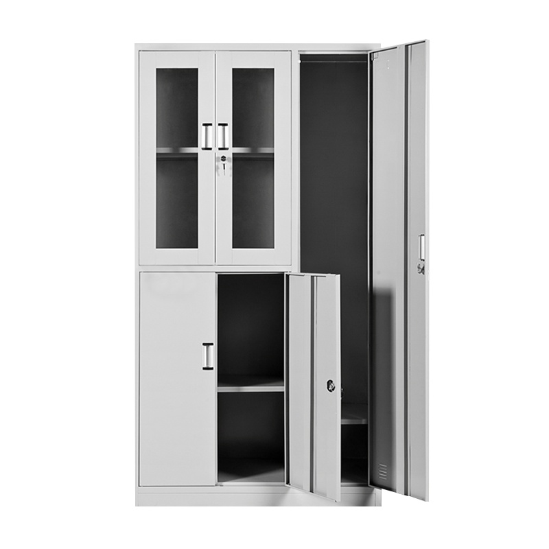 [一鹏]更衣柜 五门带锁铁皮柜 员工宿舍储物柜 浴室存包柜水杯多门柜子家用