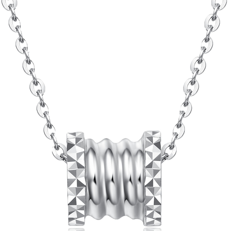 周大福 Y时代简约O字链PT950铂金项链坠PT161259