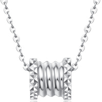 周大福 Y时代简约O字链PT950铂金项链坠PT161259