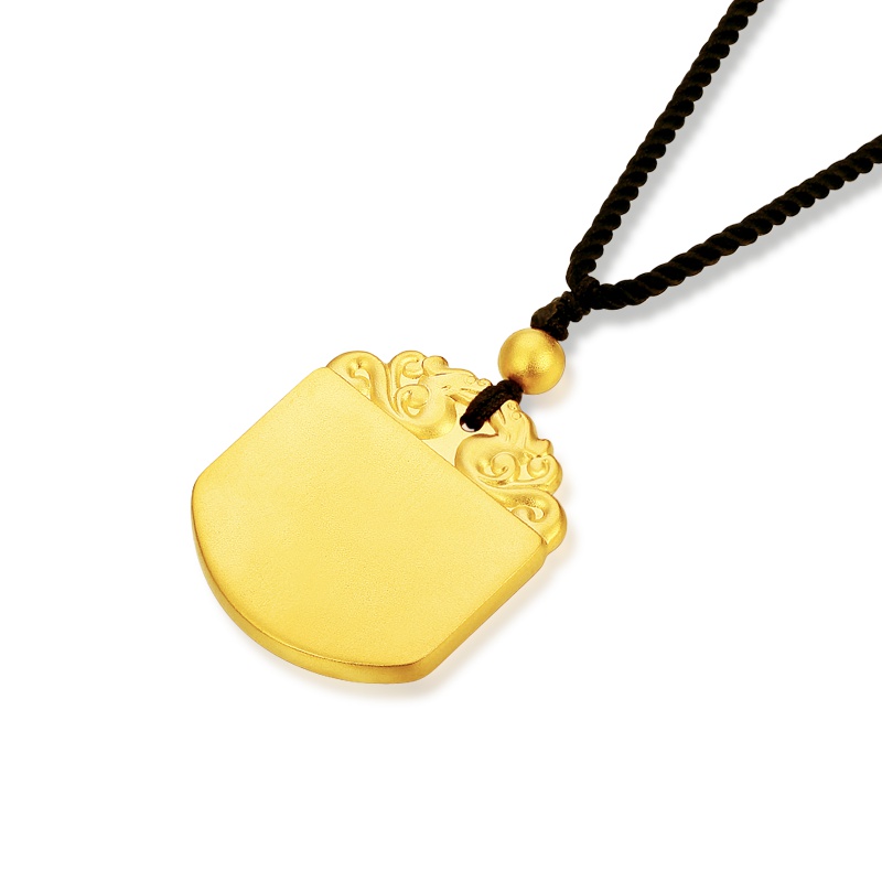 金一 足金古法金男女通用款祥云无事牌黄金吊坠传承首饰(计价) ABB30046148