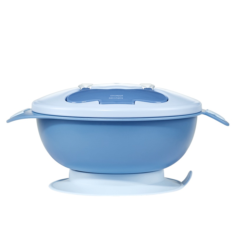 babycare 婴儿碗勺套装宝宝吃饭辅食碗儿童餐具防摔防汤便携吸盘碗冰川蓝2180