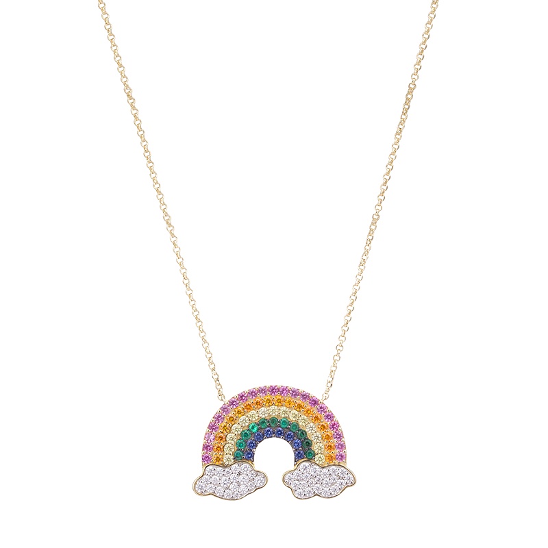 apm MONACO 彩虹项链女士云朵锁骨链毛衣链吊坠 送恋人AC4425MY