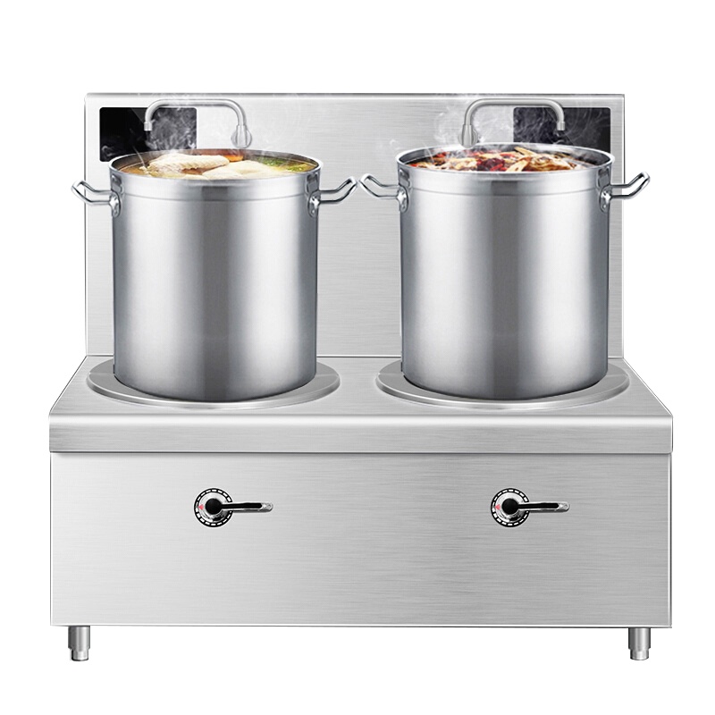 乐创(lecon)工程款双头大功率高背汤灶饭堂食堂汤炉 RM-STL15C-02