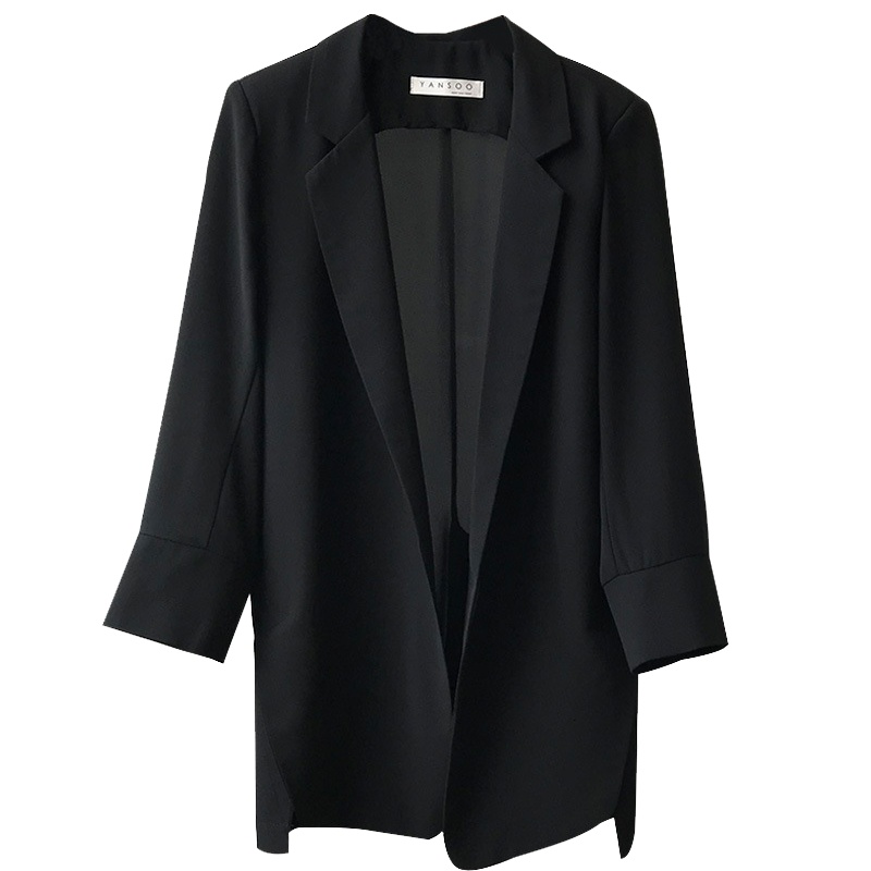 [夏季款]防晒雪纺小西装女春夏季白色西服上衣薄款小众外套垂感休闲气质设计感