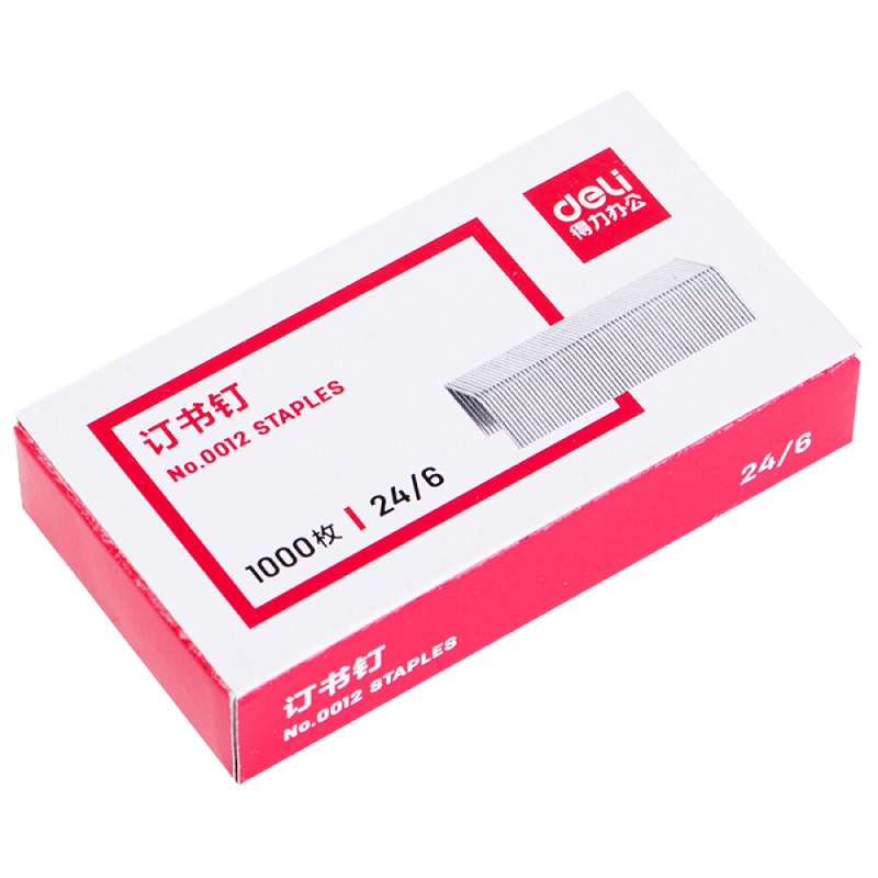 得力(deli)_高强度订书钉 12#订书针 1000枚/盒 10盒装 办公用品 0012