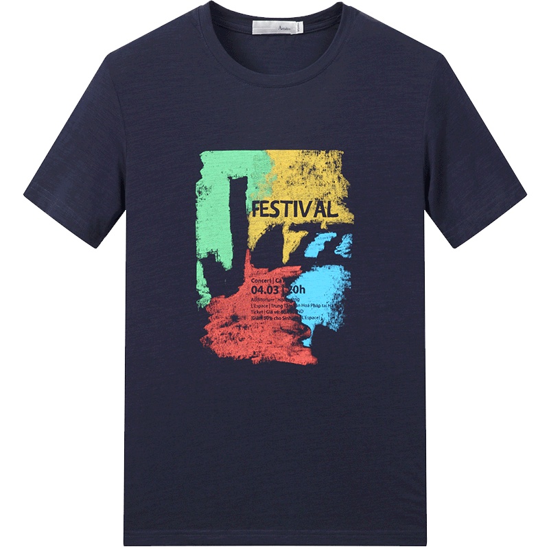 Artsdon/阿仕顿男装T恤夏季时尚创意印花圆领短袖T恤男