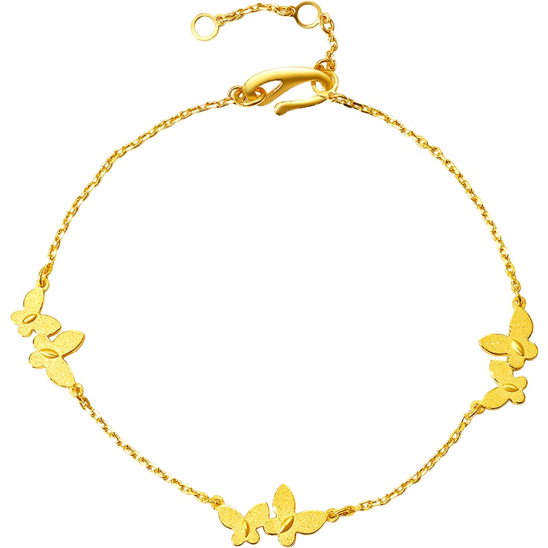 周大生计价黄金手链 足金蝴蝶手链手串表白单品送恋人