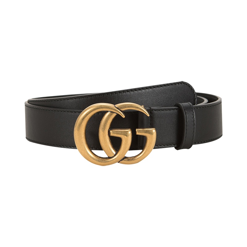 GUCCI 古驰 GUCCI腰带 男士双G扣头牛皮皮带腰带80
