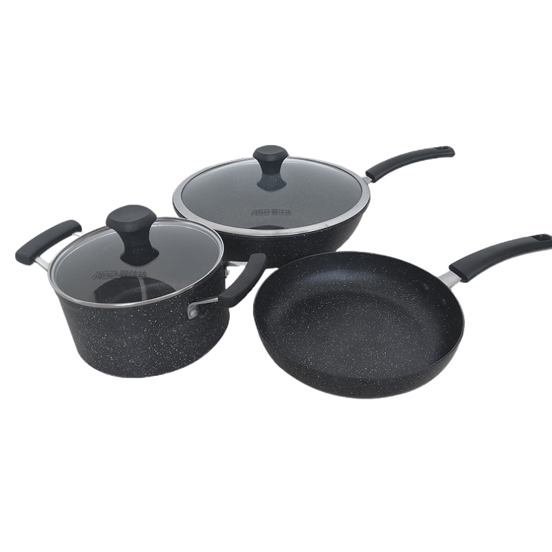 云南爱仕达晶石三件套套装锅PL03V5J