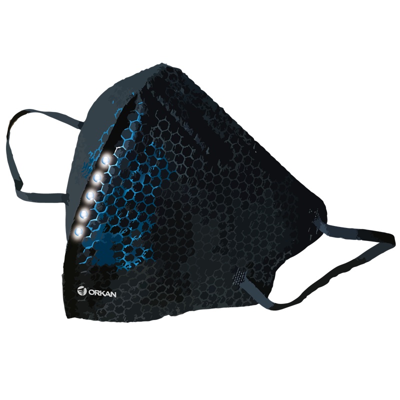 Orkan防颗粒物精油R5195V爆珠KN95熔喷布成人黑色非一次性防飞沫防雾霾PM2.5防风尘独立包装3只时尚透气口罩