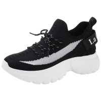 拉夏贝尔2019春夏新款原宿学生飞织运动鞋潮透气网面百搭休闲女鞋