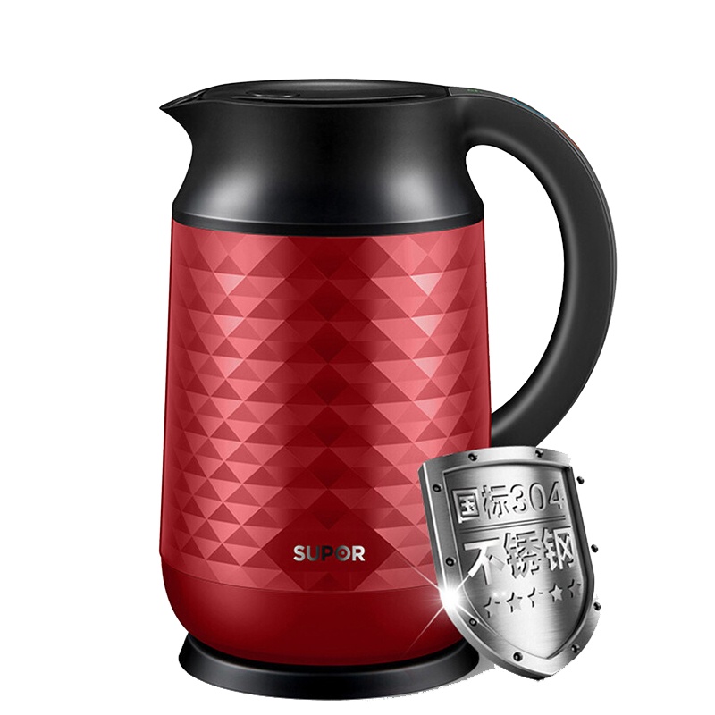 苏泊尔(SUPOR)SWF17S11B 电水壶 电水壶容量1.7L 保温壶不锈钢+ABS工程塑料烧水壶进口温控器双层防烫