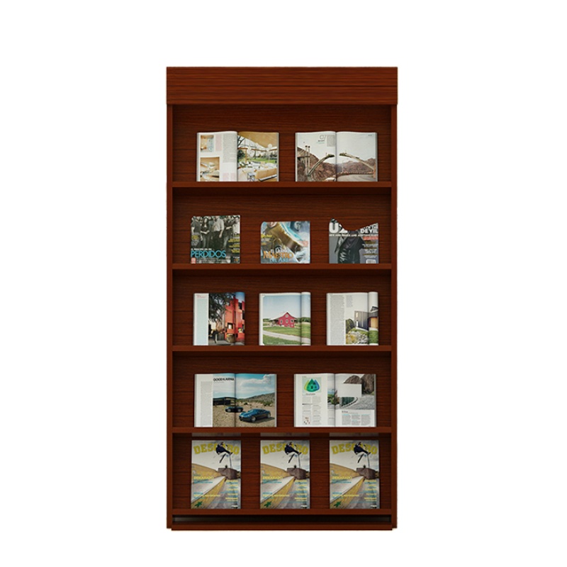 顶鸿DH-HY0649木质期刊架办公图书展示架报纸架子报架资料架杂志架白色五层