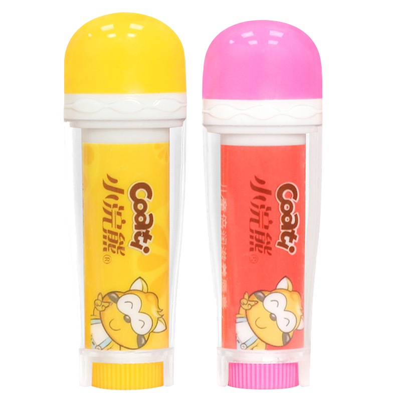 小浣熊(Coati)儿童专用润婴童唇膏 男女孩保湿补水 宝宝滋润防干裂婴儿水润护唇膏 草莓味+柠檬味(3.5g+3.5g