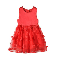 [8折价:28.8元]铅笔俱乐部女童公主裙红色儿童洋气背心裙小童连衣裙新年春装可爱