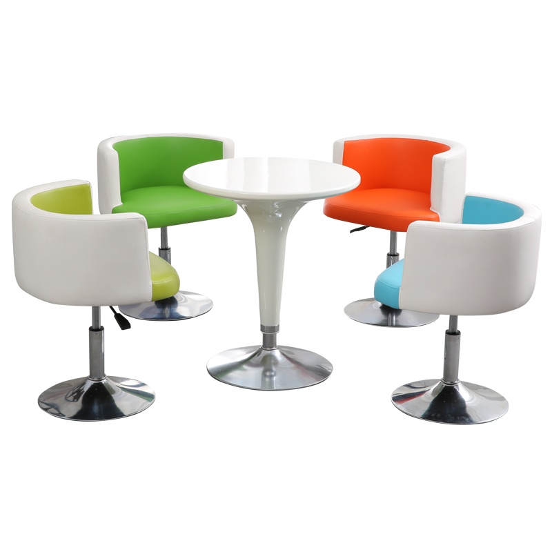 HiBoss办公桌椅简约洽谈桌椅组合办公室休闲接待圆桌