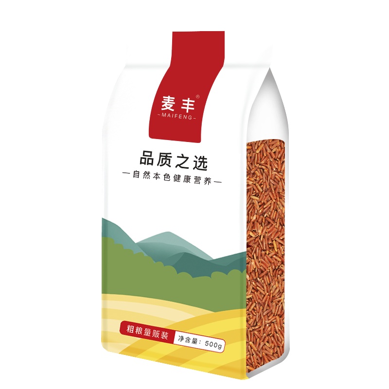 麦丰 红米500g/袋 五谷杂粮 米面粮油 粗粮 国产食品真空袋装 大米粥米伴侣