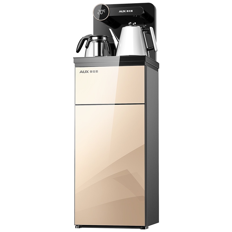 奥克斯/AUX 自营茶吧机 金色 遥控自动上水 冷热即热饮水机家用养生茶饮机安全童锁下置式桶装水净水YCB-0.75A
