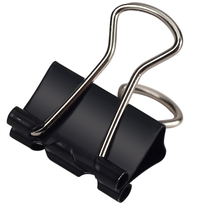 得力 长尾夹票夹票据文件票夹夹子 9543 黑色32mm 三盒装