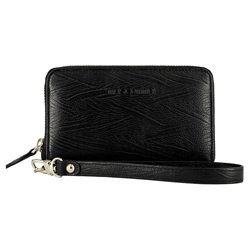 MASCOMMA头层牛皮树皮纹钱包 手拿包票夹 4A005