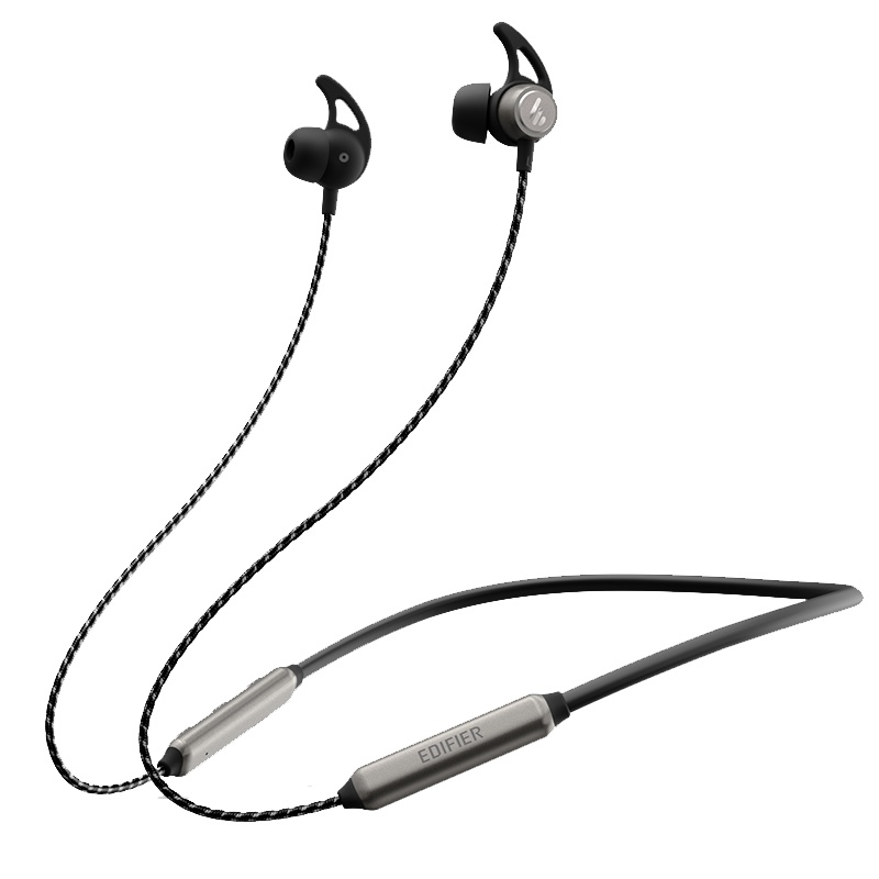 EDIFIER/漫步者 W300BT无线5.0蓝牙耳机双耳挂脖式入耳式磁吸跑步运动超长待机安卓通用耳麦 枪黑色