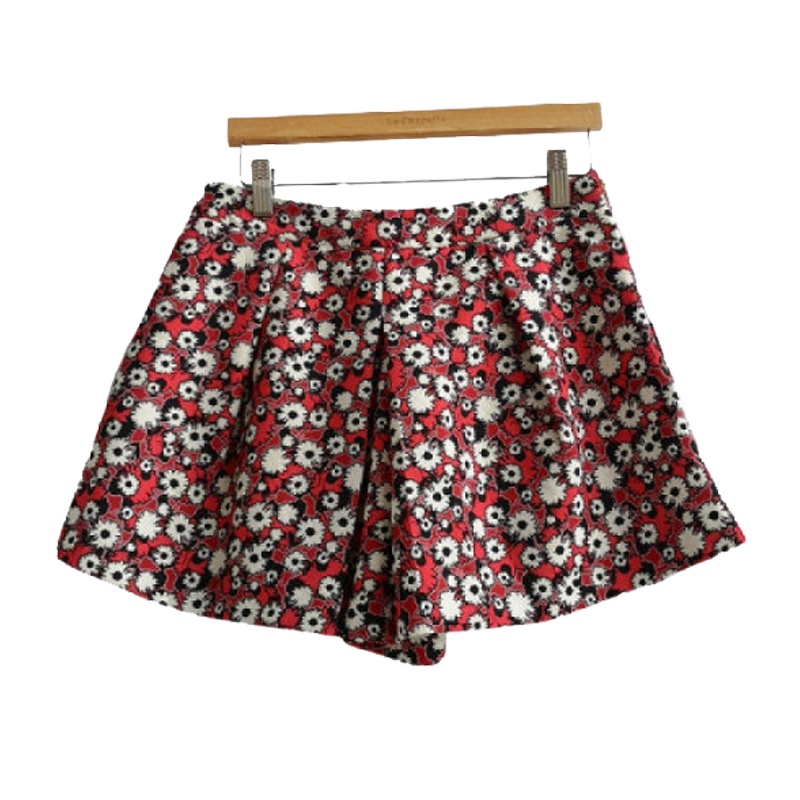 【福利款】拉夏贝尔UlifeStyle夏季新款短裤女通勤时尚休闲印花直筒裙裤子女82115008