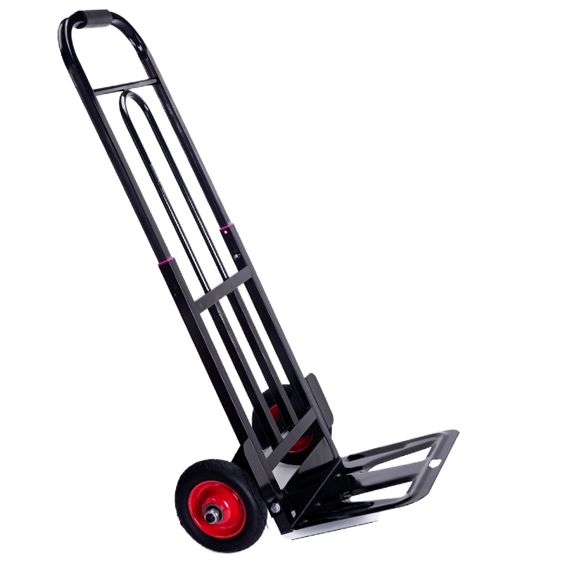 闪电客手拉车搬运手推车折叠便携拉货车拖车小拉车载重王家用购物拉杆车 中号加高[U型防漏加固]17cm实心胶轮-碳钢轴承