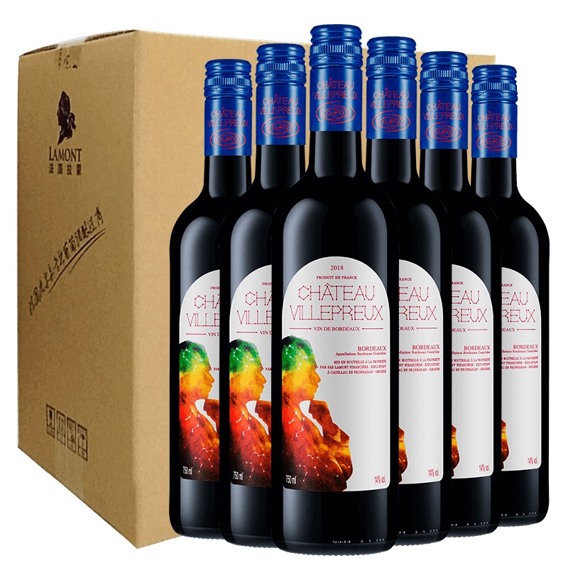 拉蒙 法国原瓶进口波尔多AOC级 维勒堡酒庄 星座酒标 干红葡萄酒整箱装750ml*6