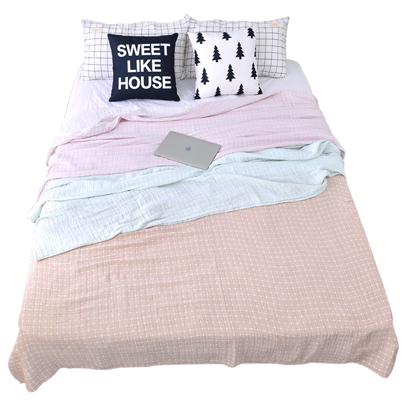 洁丽雅纯棉毛巾被纱布 棉双人夏季薄款盖毯毛毯单人空调毯透气夏凉被