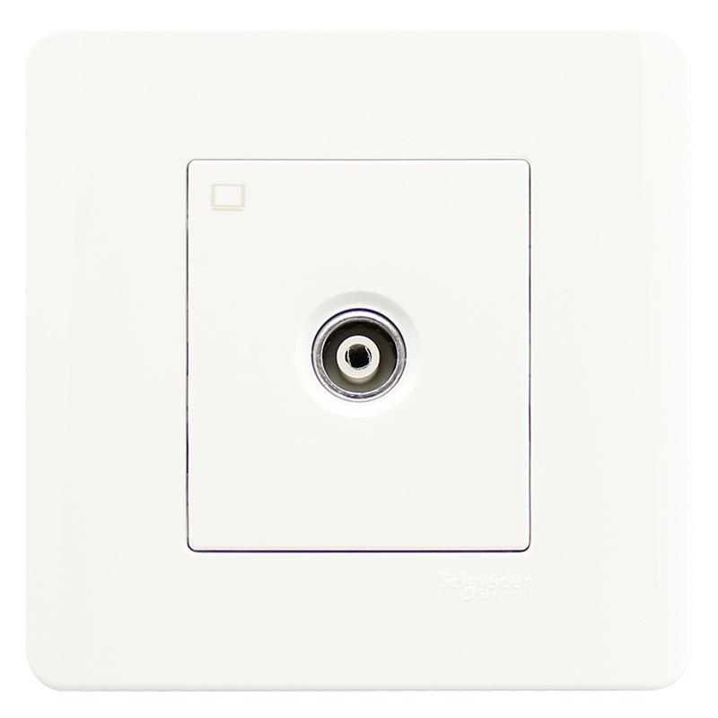 施耐德电气（Schneider Electric）开关插座 单联电视插座面板 墙壁弱电有线TV 轻点 白