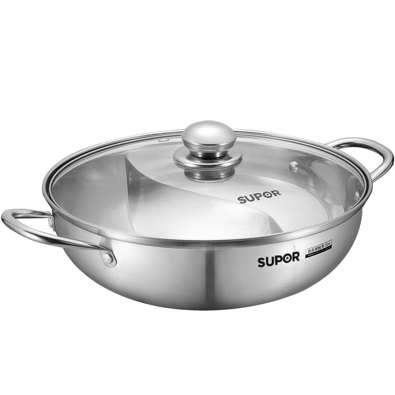 苏泊尔(SUPOR)时尚不锈钢鸳鸯火锅 ET28BS02 28cm